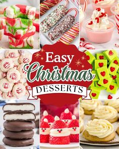 easy christmas desserts collage with text overlay