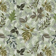 a green background with leaves and berries on it's sides, in shades of grey