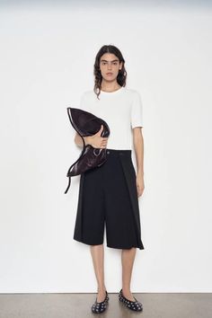 ZW COLLECTION LONG SHORTS - Black | ZARA United States Cardigan Sweater Dress, Anorak Jacket, Leather Shirt, Blazer Vest, Zara Woman, Long Shorts, Shorts Black, Zara United States, Blazer Dress