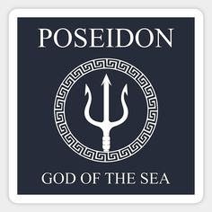 the logo for posedon's god of the sea