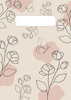 an image of flowers and butterflies on a pink background with a white frame for the text