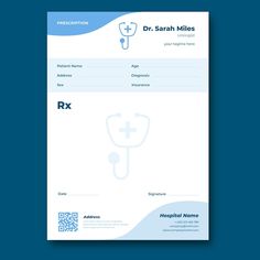 Vector hand drawn prescription template | Premium Vector #Freepik #vector #prescription-template #doctor-prescription #medical-prescription #prescription Doctor Prescription, Hospital Logo