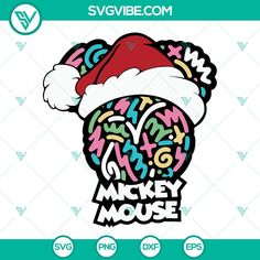 mickey mouse christmas hat svg cut file