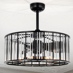 a black and white chandelier hanging from the ceiling