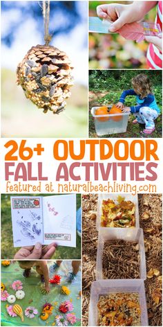 the collage shows different activities for kids to do in the fall and winter months