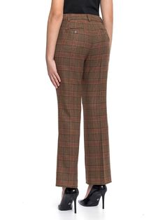 100% virgin wool. Classic Wool Pants For Fall, Formal Wool Pants For Fall, Brown Wool Dress Pants For Work, Classic Flat Front Pants For Fall, Elegant Wool Pants For Fall, Formal Wool Bottoms For Fall, Elegant Brown Flat Front Dress Pants, Tailored Brown Wool Dress Pants, Brown Wool Dress Pants With Tapered Leg