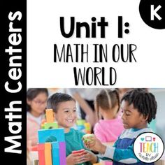 an image of a book cover with children in the background and text that reads unit i math in our world