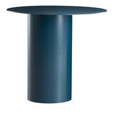 a blue round table with a white background