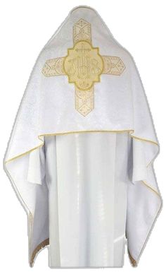 White Elegant Chasuble For Weddings, White Veil, White Veils, Gifts For Pastors, Veil, Poland, Kimono Top, Ships, Women's Top