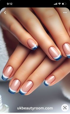 Blue Nail Designs, Blue Nail, Summer Nails Colors, Fancy Nails, Chic Nails, Summer Nail, Short Acrylic Nails