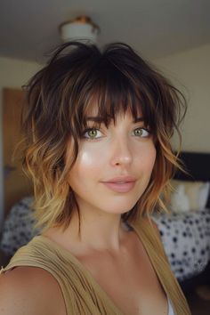 Are you ready to embrace the edgy, stylish, and incredibly versatile world of short shag hairstyles with bangs? This iconic haircut has made a major comeback in recent years, and for good reason. The short Short Textured Bob, Choppy Bob With Bangs, Straight Across Bangs, Short Haircuts With Bangs, Sweeping Bangs, Short Shag, Soft Blonde, Short Shag Hairstyles, Blonde Waves