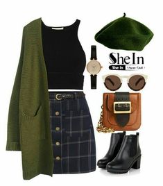 Outfits Lookbook, Green Beret, Jonathan Simkhai, Mode Vintage, Looks Vintage, Polyvore Outfits, Outfits Casuales, Look Fashion, Dark Academia