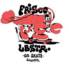 a cartoon character riding a skateboard with the words frisbee user on it