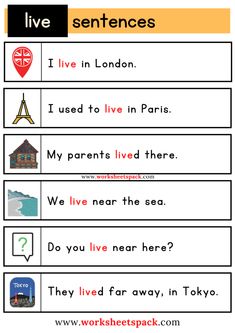 the worksheet for sentences with pictures and words to help students learn how to use