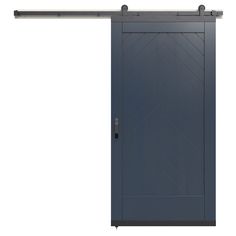 The JELD-WEN Rustic Wood DesignGlide Barn Door Kit combines style and function. The painted door paired with matte black hardware adds charm to any space. Looks great in a home office, pantry, closet, bathroom or laundry room. They're also a perfect choice for tight spaces. JELD-WEN 42-in x 80-in Maritime Blue Chevron Maple Wood Solid Core Barn Door (Hardware Included) | LOWOLJW248500048 Single Barn Door, Closet Bathroom, Office Pantry, Maritime Blue, Painted Door, Barn Door Kit, Pantry Closet, Matte Black Hardware, Storm Door