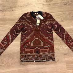 Brand New ! 2015 Runway. 100% Authentic. Never Worn. It Is A Very Intricate Sweater With Beading And Gorgeous Threading. It Is A Bit Thick And Heavy Due To The Quality But A Statement Piece For Any Closet Designer Red Tops For Fall, Tory Burch Runway, Runway Sweater, 2015 Runway, Threading, Statement Pieces, Tory Burch, Beading, Sweaters For Women