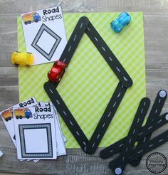 the road is made out of construction paper