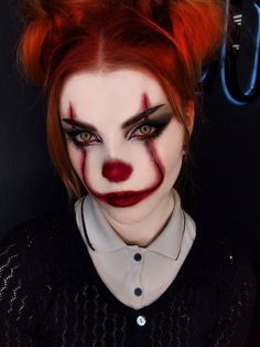 Creepy Clown Makeup, Creative Halloween Makeup, Uhyggelig Halloween