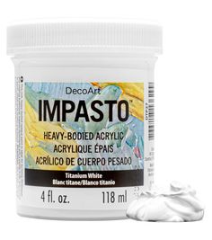 decoart impasto acrylic paint, 4oz jar with white base