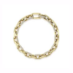 Pave Diamond Alternating Thick Squared Link Chain Bracelet     * Diamonds 3.95cw   * 14k Yellow Gold   * Enhancer Clasp   * 8" Length   * P-4572 Link Chain Bracelet, Diamond Bracelets, Pave Diamonds, Link Chain, Link Bracelets, Chain Bracelet, Kiss, Diamonds, Yellow Gold