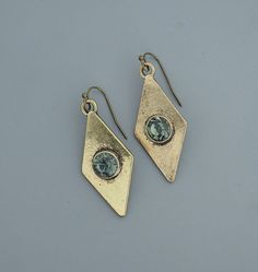 "Vintage Jewelry - Art Deco Inspired Earrings - Gray Earrings - Crystal Earrings - Gold Dangle Earrings - Chloe's Vintage Jewelry Such Art Deco inspired diamond shape antique gold plated earrings embellished with large sparkling gray crystals. Classic design.  These are one of a kind. Chloe says, \"Wear them and feel fabulous!\" They measure just over 2\" long from the top of the ear wire. Thanks for visiting Chloe's" Metal Drop Crystal Earrings For Anniversary, Nickel-free Drop Earrings For Anniversary, Nickel Free Drop Earrings For Anniversary, Bohemian Drop Earrings For Anniversary, Anniversary Dangle Metal Earrings, Nickel-free Metal Drop Crystal Earrings, Metal Drop Earrings For Anniversary, Anniversary Metal Drop Earrings, Nickel-free Silver Brass Crystal Earrings