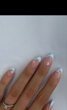 Blue Nail Ideas, Baby Blue Nails, Basic Nails, Casual Nails, Classy Acrylic Nails