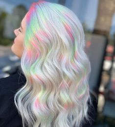 Fantasy Hair Color, Holographic Hair, Rainbow Hair Color, Hair Color Pastel, Spring Hair, Fantasy Hair