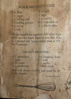 an old recipe book with instructions on how to bake