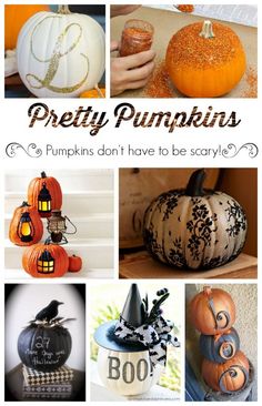 pretty pumpkins are featured in this collage