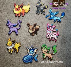 the pokemon pins are all different colors and sizes