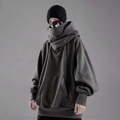 Embroidery Turtleneck Sweatshirt For Men Japanese Ninja Hoodies Autumn Hip Hop Fleece Pocket Streetwear Oversized Y2K Hoody Retro Hoodies, Ninja Hoodie, Japanese Hoodie, Style Hip Hop, Turtleneck Sweatshirt, Collared Sweatshirt, Neck Hoodie, Men Model