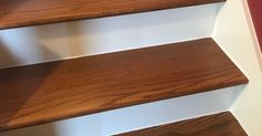 a close up view of some wooden stairs