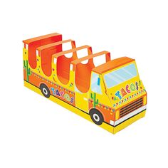 an orange and yellow food truck shaped box