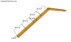 a wooden ladder is shown with measurements for it