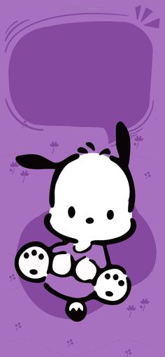 an image of a purple background with a cartoon character holding two eggs in it's hands