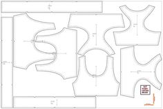 the front and back view of a sewing pattern