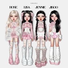 @kikkim21 Pink Kpop Outfit, 7 Member Girl Group Outfits, 4 Member Girl Group Outfits, Outfits 2000s