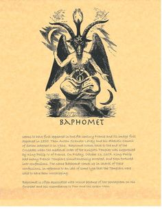 an image of the baphomece in black and white ink on parchment paper