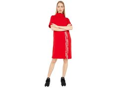 adidas Originals DC Dress - Women's Dress : Scarlet : Up your game with the fashion-forward adidas Originals DC Dress designed by rising design star Daniëlle Cathari who reworks the '90s sporty looks with modern runway style. Regular fit is not tight and not loose, the perfect in-between fit. Mock neck. Embroidered Trefoil logo. Short sleeves. Graphic 3-Stripes tape. Concealed zip on back. Straight hemline with non-functional slit on lower front. 100% polyester. Machine wash, line dry. Imported. Sporty Looks, Womens Adidas, Tee Dress, Adidas Women, Runway Fashion, Adidas Originals, Mock Neck, Breathable Fabric, New Look