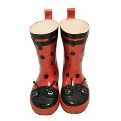 Kidorable Red Lady Bug Rubber Rain Boots 5 Toddler Girls Cute My First Boots. In new condition Box has some minor wear/ creases Fast shipping 1 day handling Size 5 Thanks for your interest Bug Core Outfits, Bug Accessory, Ladybug Theme, Fantasy Furniture, Funky Shoes, Lady Bugs, Caving, Girls Red, Cute Box