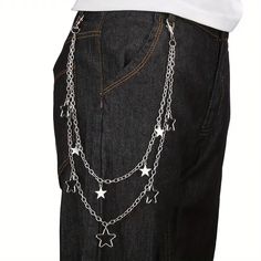 Star Double Layer Waist Chain Men's Decorative Pant Chain - Temu Belt Chains, Punk Jeans, Keychains For Women, Jeans Chain, Punk Man, Pant Chains, Latest Clothes For Men, Men Waist