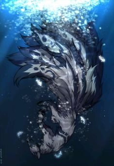 an image of a creature floating in the water