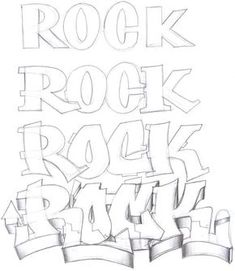 the word rock and roll written in graffiti