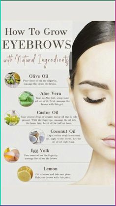 How to grow Eyebrows with natural ingredients #beauty #beautyblogger #beautyblog #beautyful #beautyguru #beautyqueen #beautycare #beautyaddict #beautytips Grow Eyebrows Faster, Natural Beauty Tips, Castor Oil, How To Grow, Diy Beauty, Apple Cider, Nyx