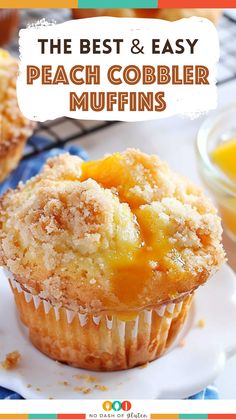 the best and easy peach cobbler muffins