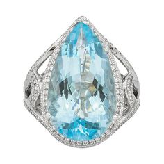 an aqua blue topazte and diamond ring, by van cleef & co