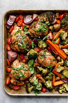 one pan balsamic chicken veggie bake