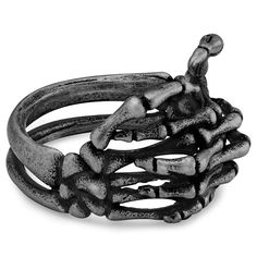 This men’s ring features a pair of skeleton hands linked together. At rest in a grave or folded in thought? You write the story. Each knuckle is rendered in sharp detail, thanks to the blackened finish. Comes in a double-band design, one thicker than the other, depicting the ulna and radius bones in your forearm. Designed for the bold. Life is fleeting, but style is forever. Crafted from surgical-grade stainless steel for a durable and tarnish-resistant piece. Designed in Denmark. Arrives in a s Radius Bone, Wedding Decor Themes, Anchor Bracelet, Rings And Bracelets, Hand Ring, Skeleton Hands, Costumes Ideas, Stainless Steel Ring, Steel Necklace