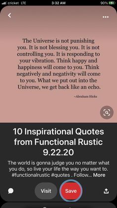 an iphone screen with the text 10 inspirational quotes from famous authors