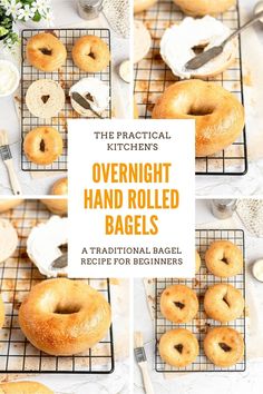 the practical kitchen's overnight hand - rolled bagels are easy to make and delicious